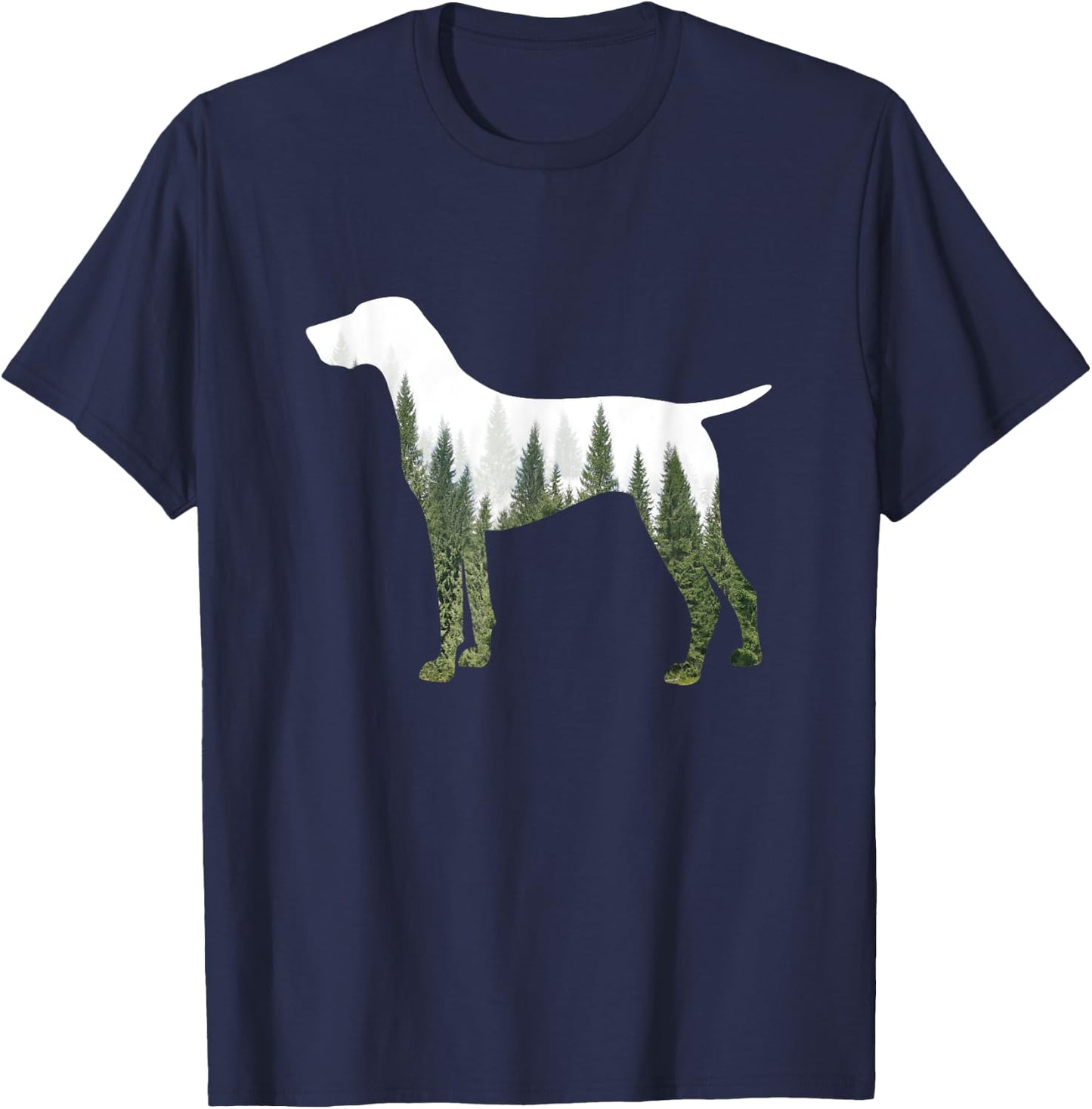 German Shorthair Pointer Nature Silhoutte Forest T-Shirt - T-Shirt | Navy