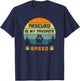 Love Dogs Rescue Rescued Is My Favorite Breed Vintage Paw T-Shirt - T-Shirt | Navy