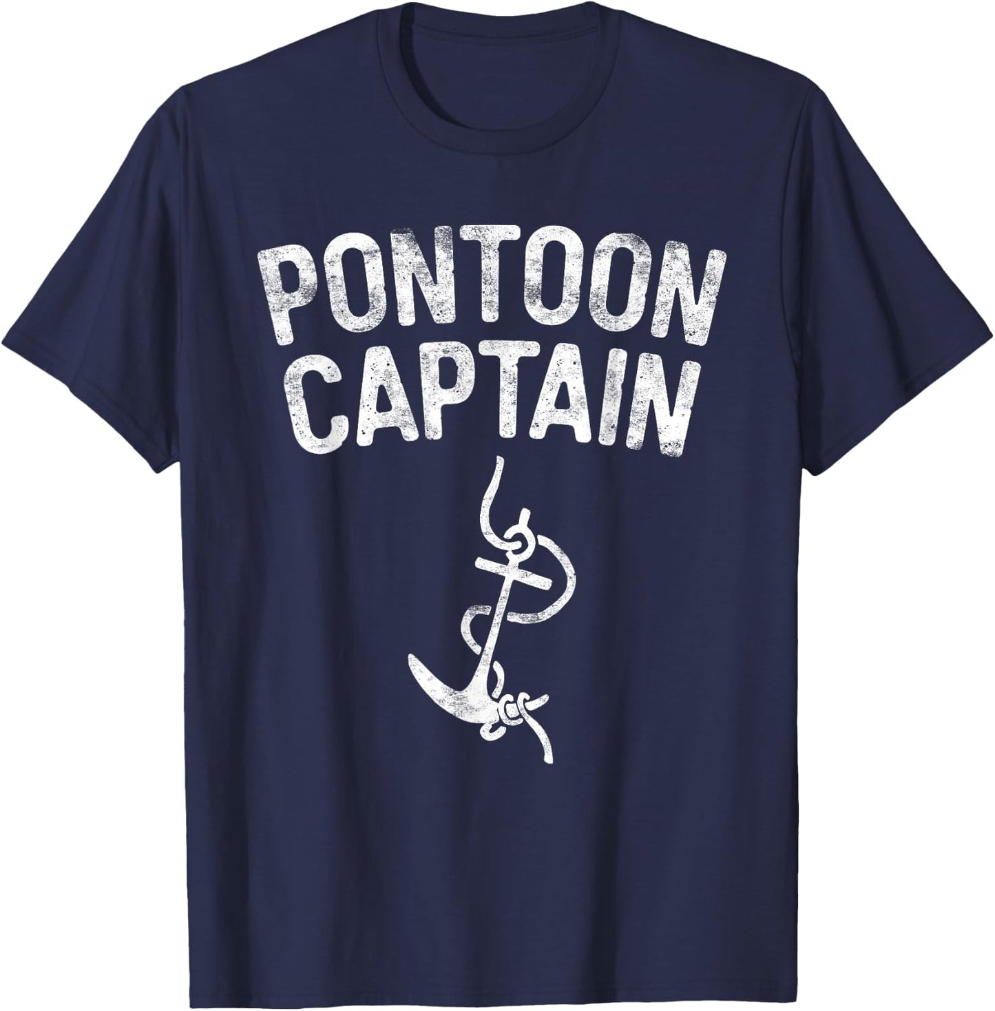 Pontoon Captain Shirt Men Women Anchor Boat Captain Skipper T-Shirt - T-Shirt | Navy
