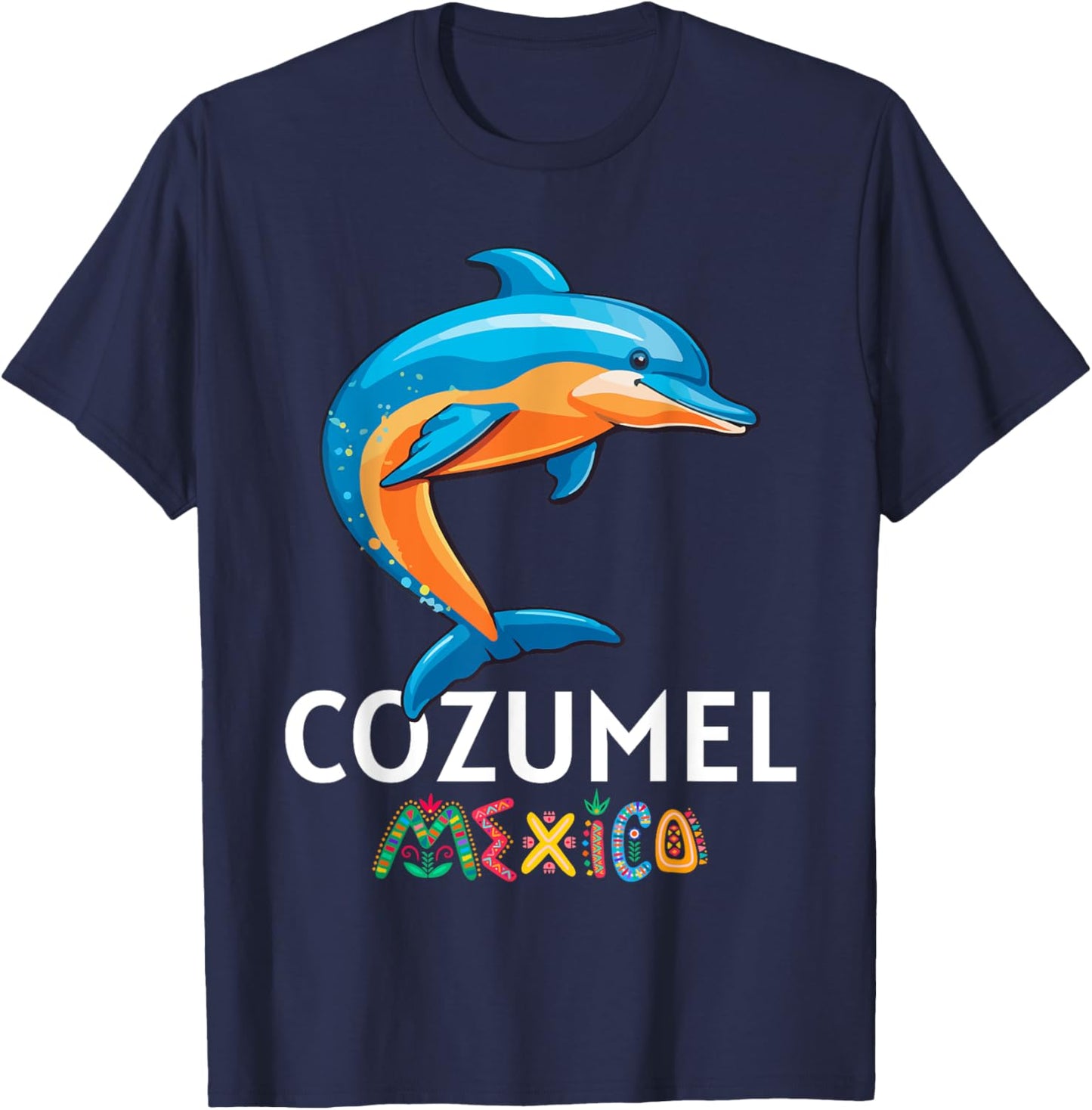 Cozumel Mexico Dolphin Souvenir / Cozumel T-Shirt - T-Shirt | Navy
