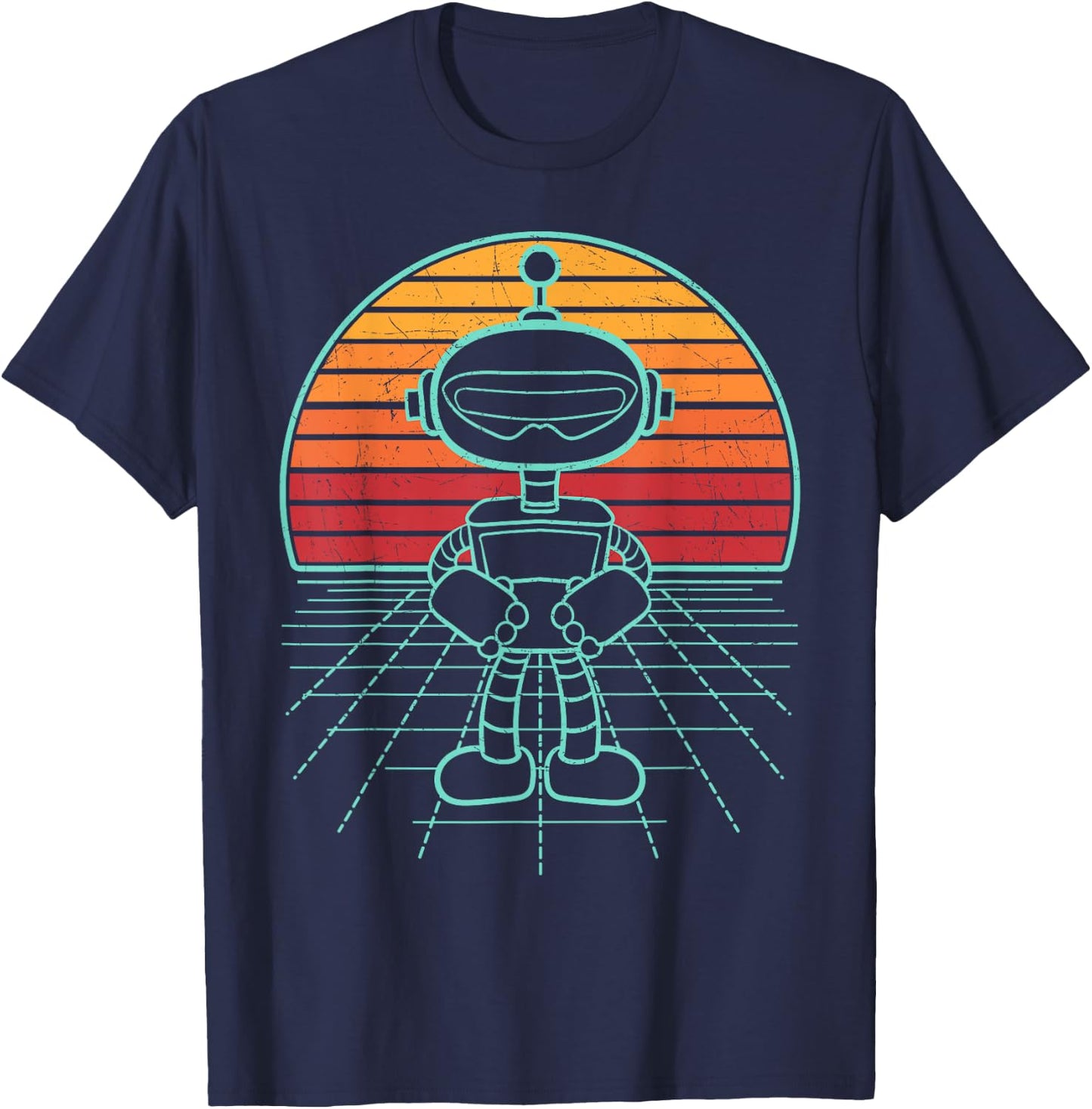 Robot Retro Robotics Lover Roboticist Engineering Science T-Shirt - T-Shirt | Navy