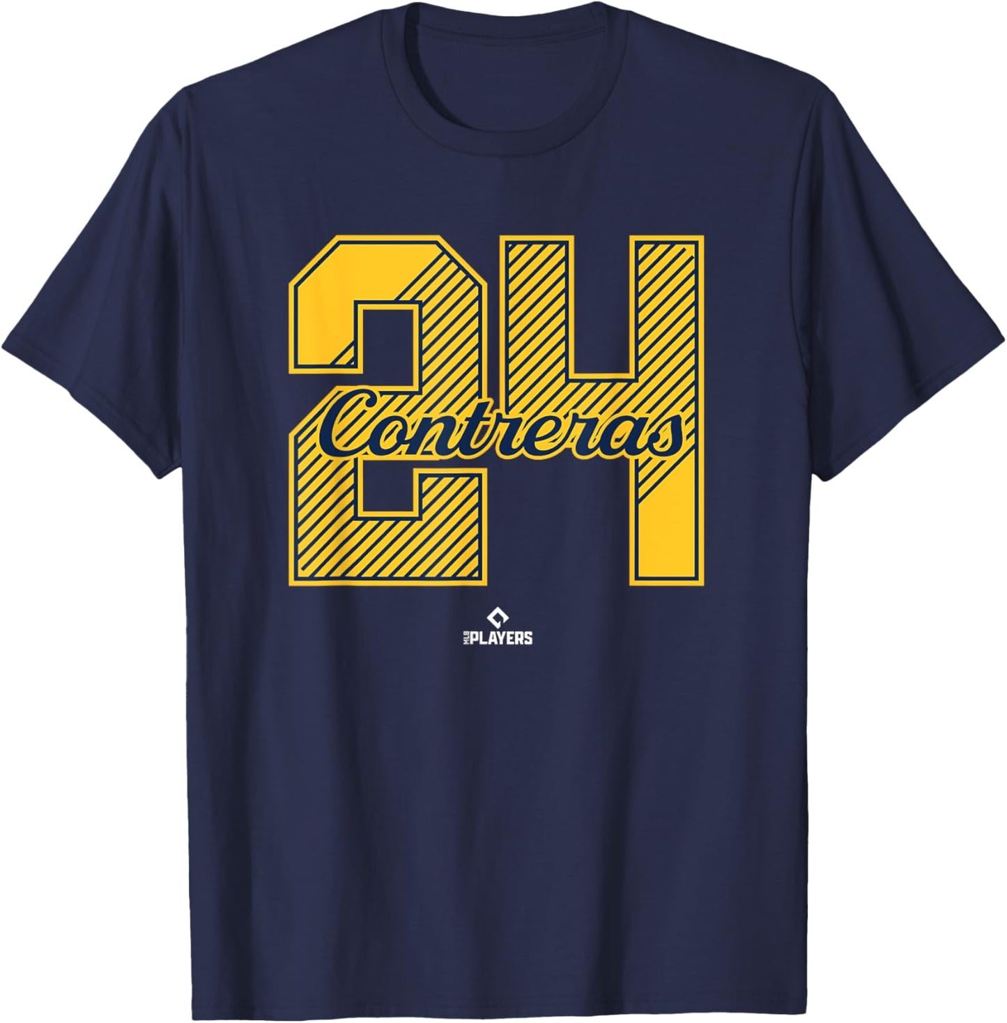 William Contreras 24 Milwaukee MLBPA T-Shirt - T-Shirt | Navy