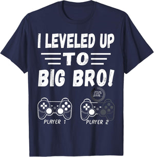 Promoted To Big Bro 2026 Leveled Up To Big Brother Est 2026 T-Shirt - T-Shirt | Navy