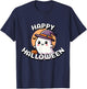 Cute Halloween Ghost for Boys and Girls , Black, S T-Shirt - T-Shirt | Navy