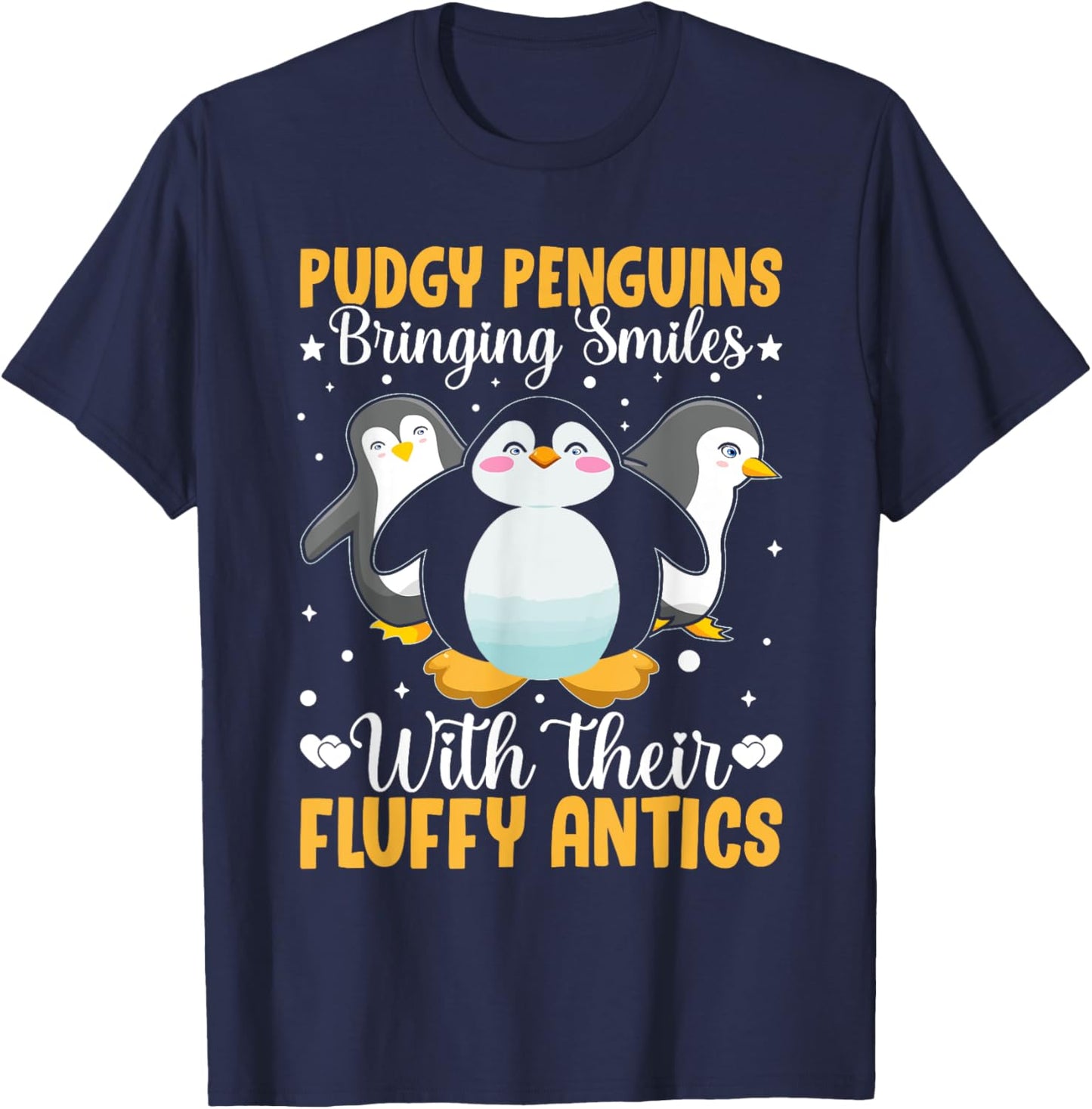 Pudgy-Penguins Bringing Smiles With Their Fluffy Antics T-Shirt - T-Shirt | Navy