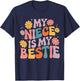 My Niece is My Bestie Auntie Niece matching Twinning Girls T-Shirt - T-Shirt | Navy