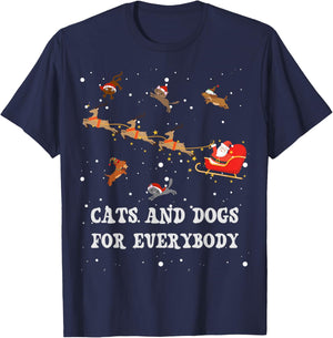 Dogs For Everybody Funny Dog Lovers Christmas T-Shirt - T-Shirt | Navy