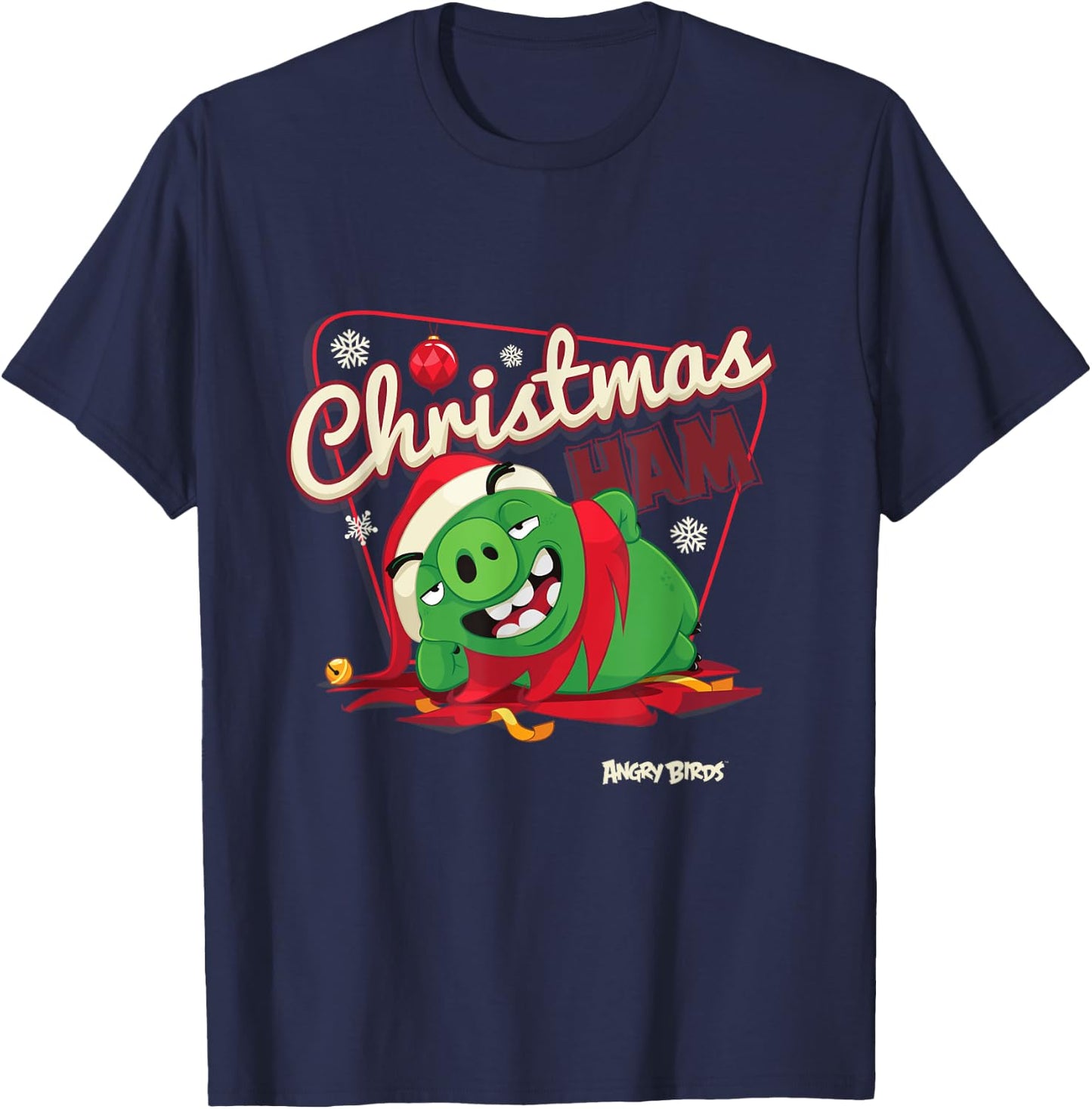 Angry Birds Christmas Pig Official Merchandise T-Shirt - T-Shirt | Navy