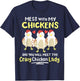 Backyard Crazy Chicken Lady Farmer T-Shirt - T-Shirt | Navy