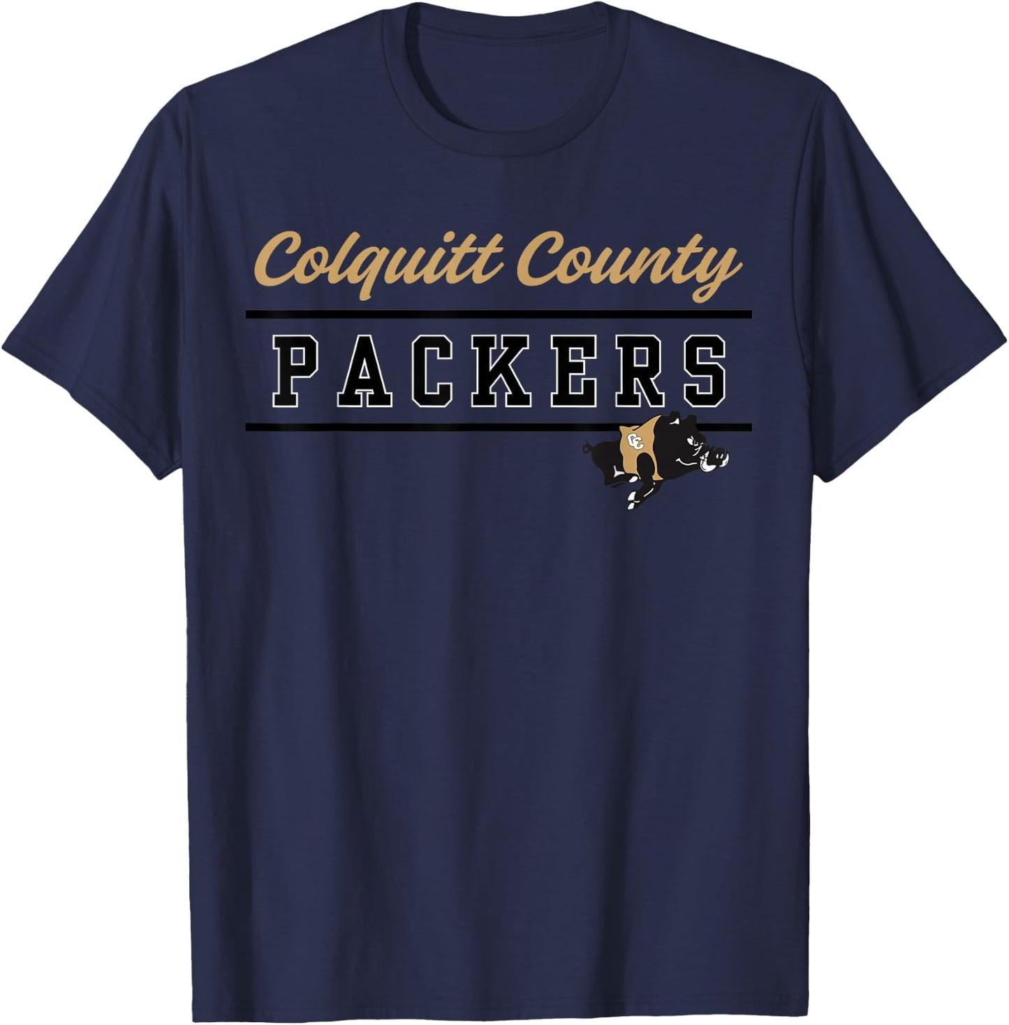 Colquitt County High School Packers Lined Up T-Shirt - T-Shirt | Navy
