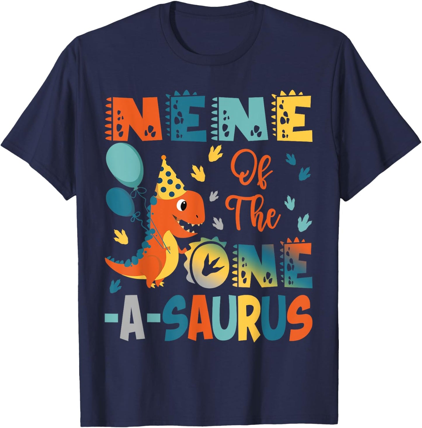 Nene Of The One-A-Saurus 2Nd Birthday Dinosaur Party T-Shirt - T-Shirt | Navy