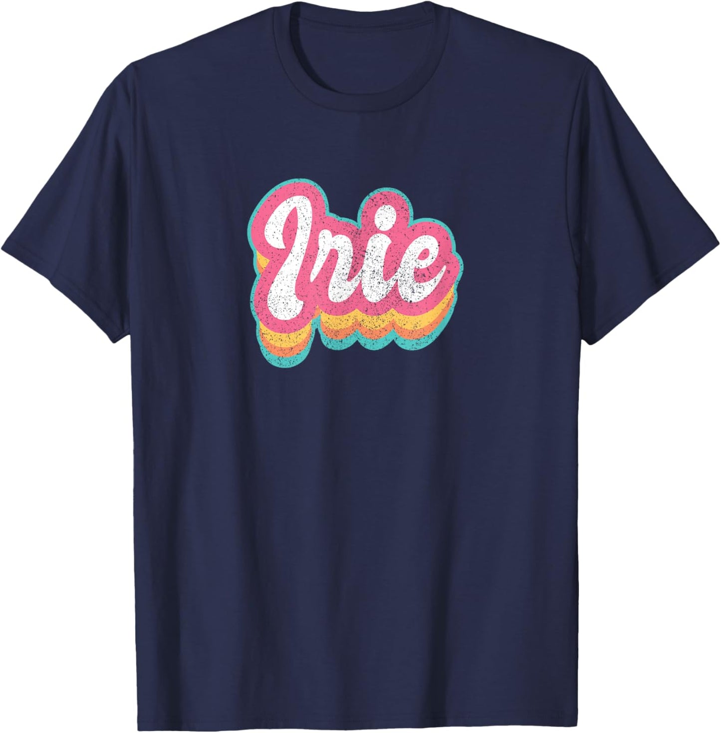 Irie First Name Girls Vintage 70s 80s Personalised T-Shirt - T-Shirt | Navy