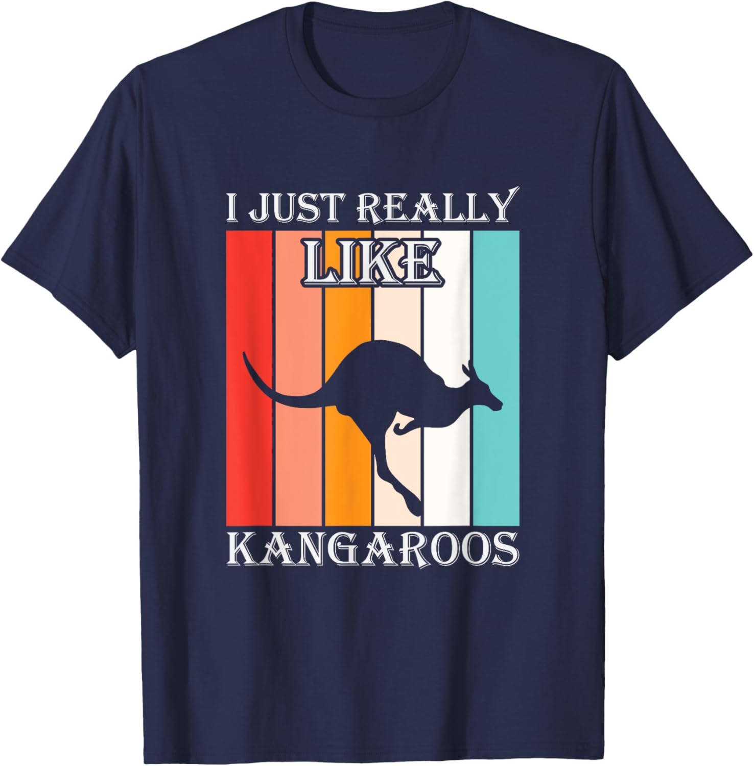 Kangaroo Design Men Women Boys Girls Kids Kangaroo Animal T-Shirt - T-Shirt | Navy