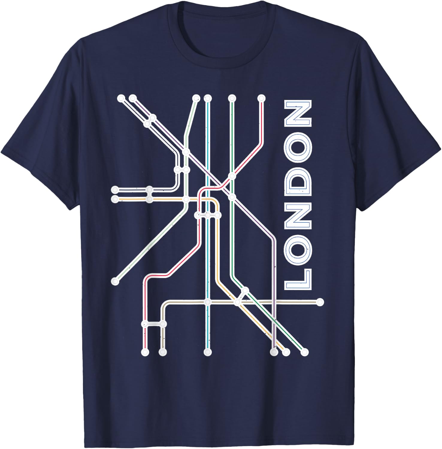 London UK Underground Subway England Souvenir Gift T-Shirt - T-Shirt | Navy