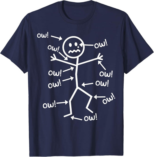 Ow Ow Ow – Lustiges chronisches Schmerzbewusstsein T-Shirt - T-Shirt | Navy