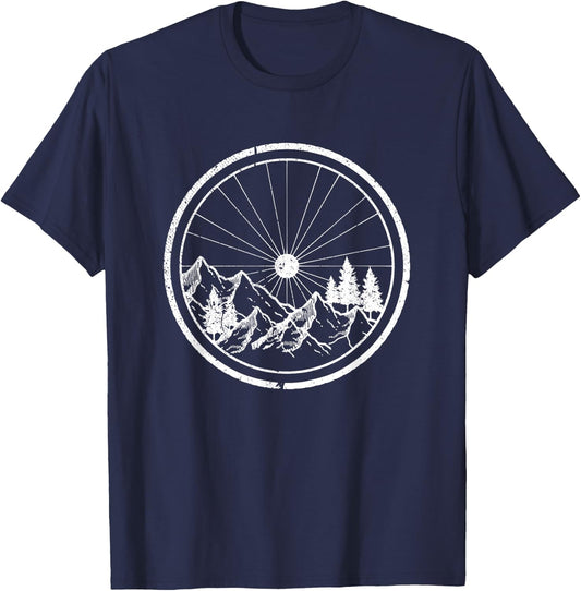 Mountain Bike MTB Cycling Biking Gift T-Shirt - T-Shirt | Navy