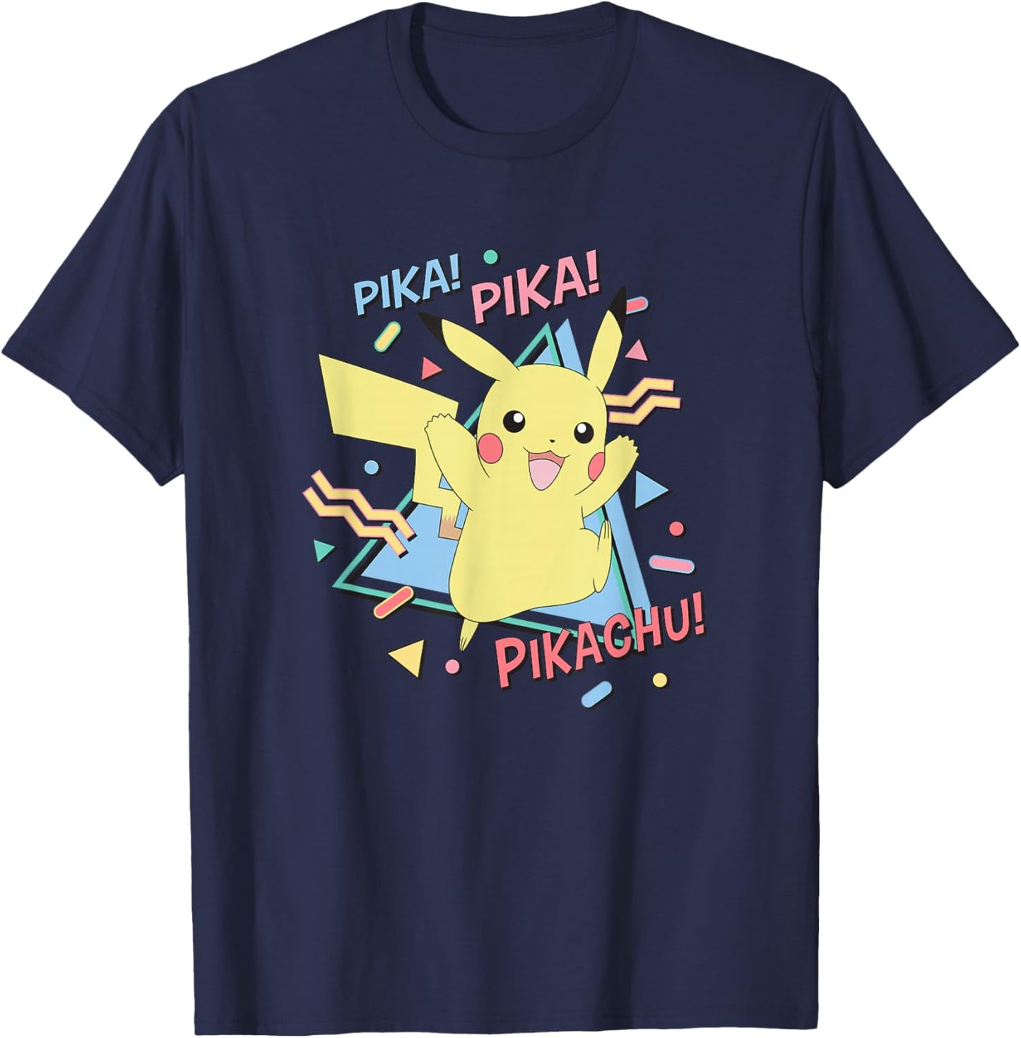 Pokémon Pikachu Retro Nineties Pika Pika Portrait T-Shirt - T-Shirt | Navy