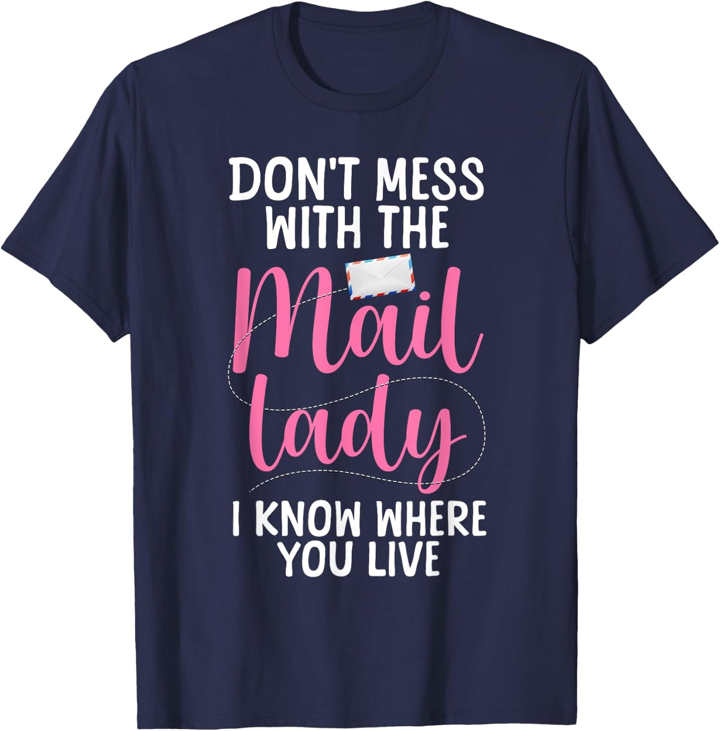 Mail Lady Design Girls Mail Carrier Postal Worker T-Shirt - T-Shirt | Navy