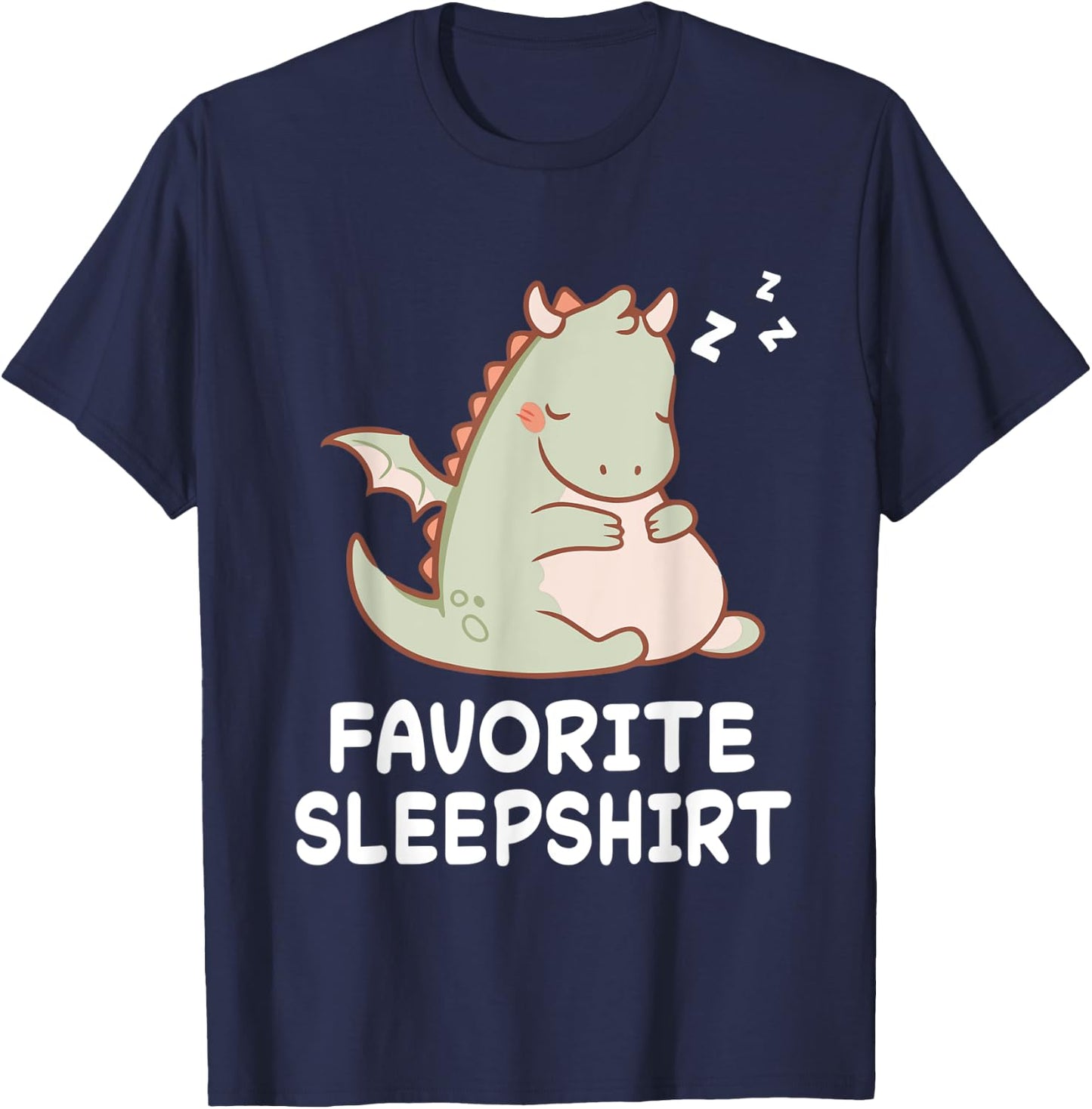 Dragon Dragons Nap Sleeping Sleep Pajama Pajamas Nightgown T-Shirt - T-Shirt | Navy