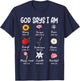 God Says I Am Cute Wild Flowers Women Girls Kids Christian T-Shirt - T-Shirt | Navy