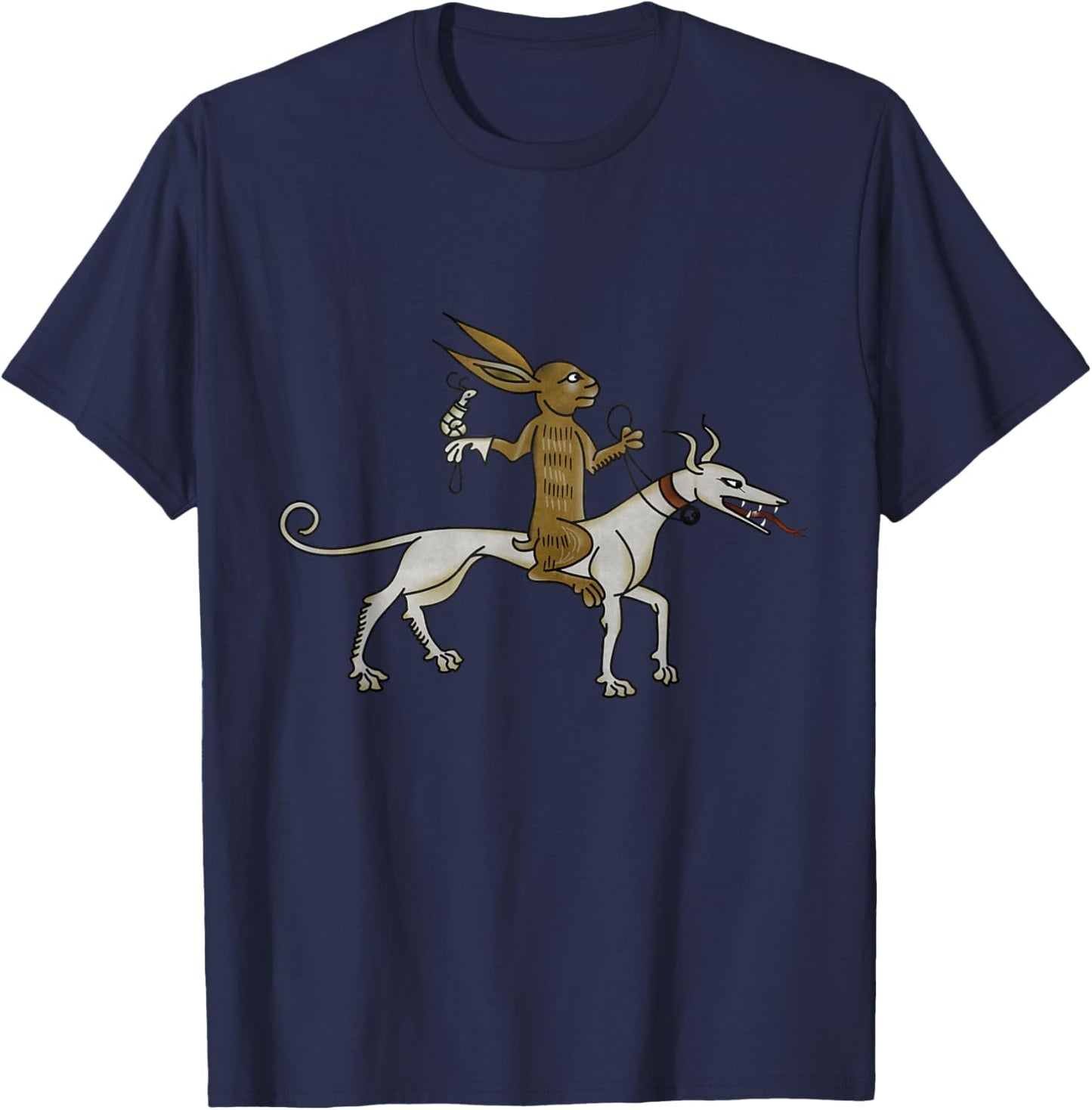 Marginalia Charming Rabbit - Medieval Meme - MargiKnights T-Shirt - T-Shirt | Navy