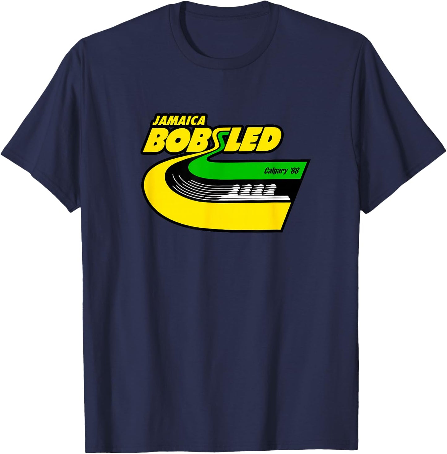 JAMAICA BOBSLED Team Vintage Jamaican Flag Clothing T-Shirt - T-Shirt | Navy