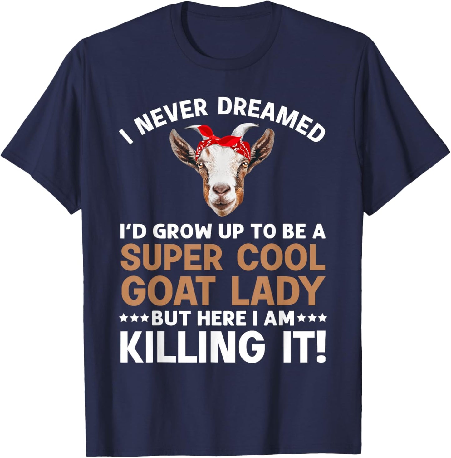 Cool Goat Lady Art Girl Animal Farmer Goat Lover T-Shirt - T-Shirt | Navy