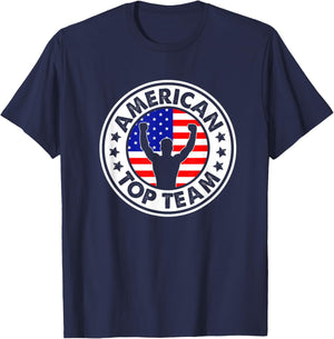 American Flag Top Team BJJ Brazilian Jiu Jitsu T-Shirt - T-Shirt | Navy