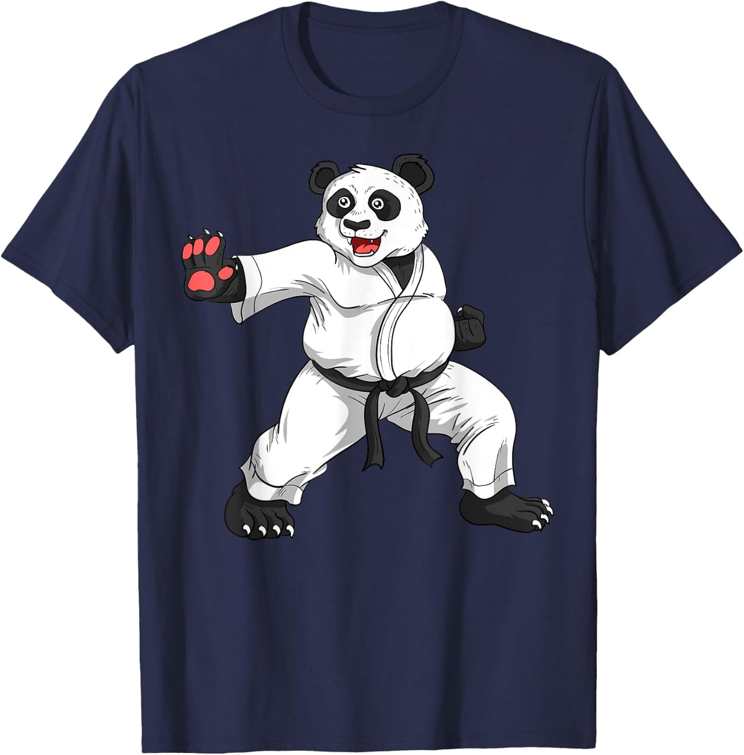 Karate Black Belt Panda Lover Japanese Martial Arts Sport T-Shirt - T-Shirt | Navy