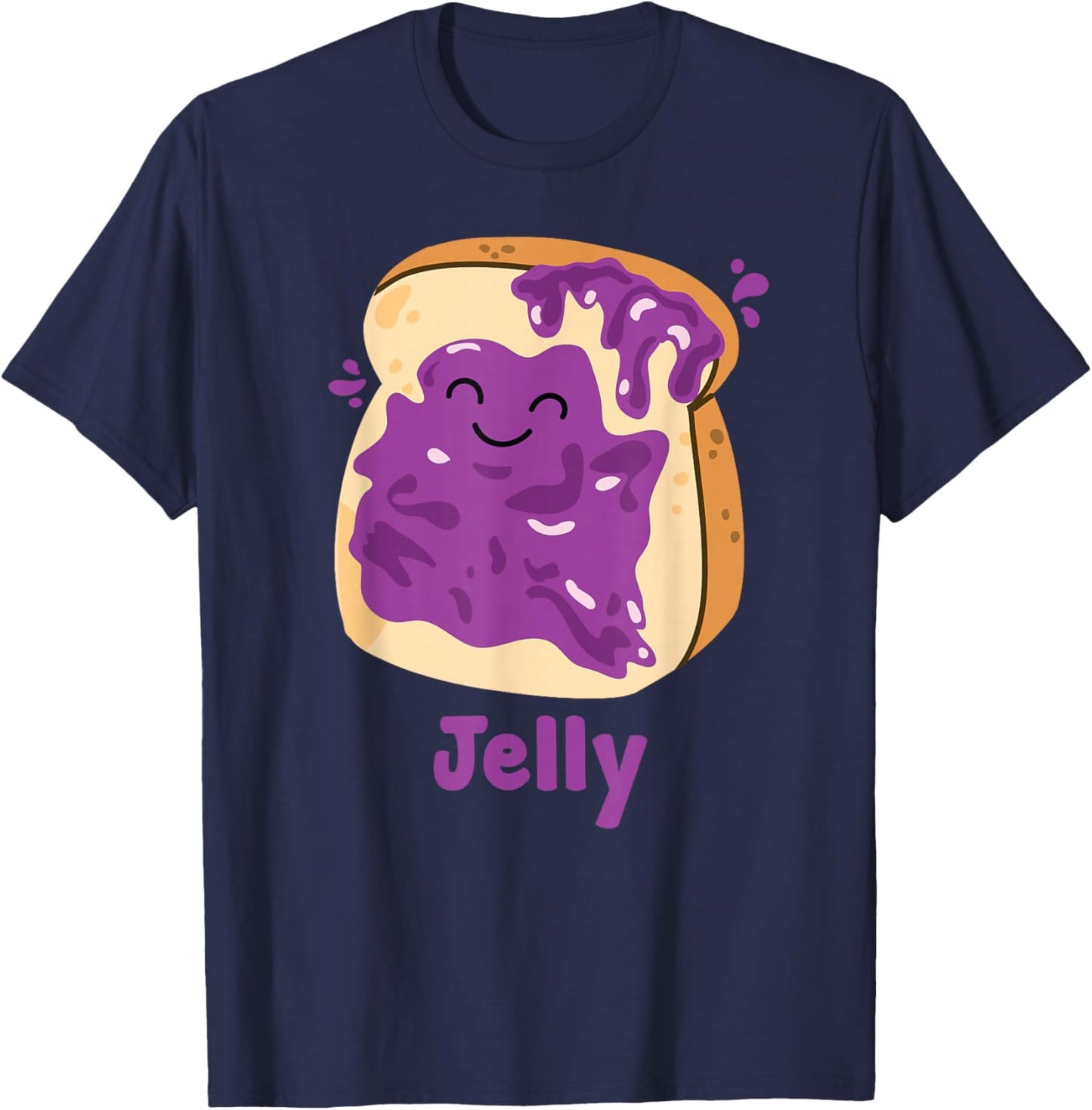 Peanut Butter & Jelly Matching Couple Halloween Best Friends T-Shirt - T-Shirt | Navy