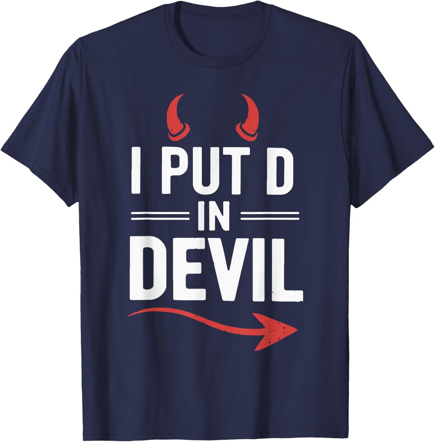 I Put D In Devil Funny Halloween Matching Couple Costume T-Shirt - T-Shirt | Navy