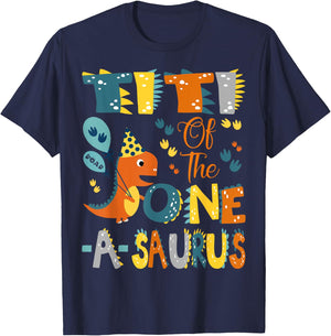 Titi Of The One-A-Saurus 1St Birthday Dinosaur Party T-Shirt - T-Shirt | Navy