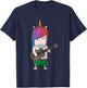 Unicorn Ukulele Luau Cute Funny Hawaii Music T-Shirt - T-Shirt | Navy