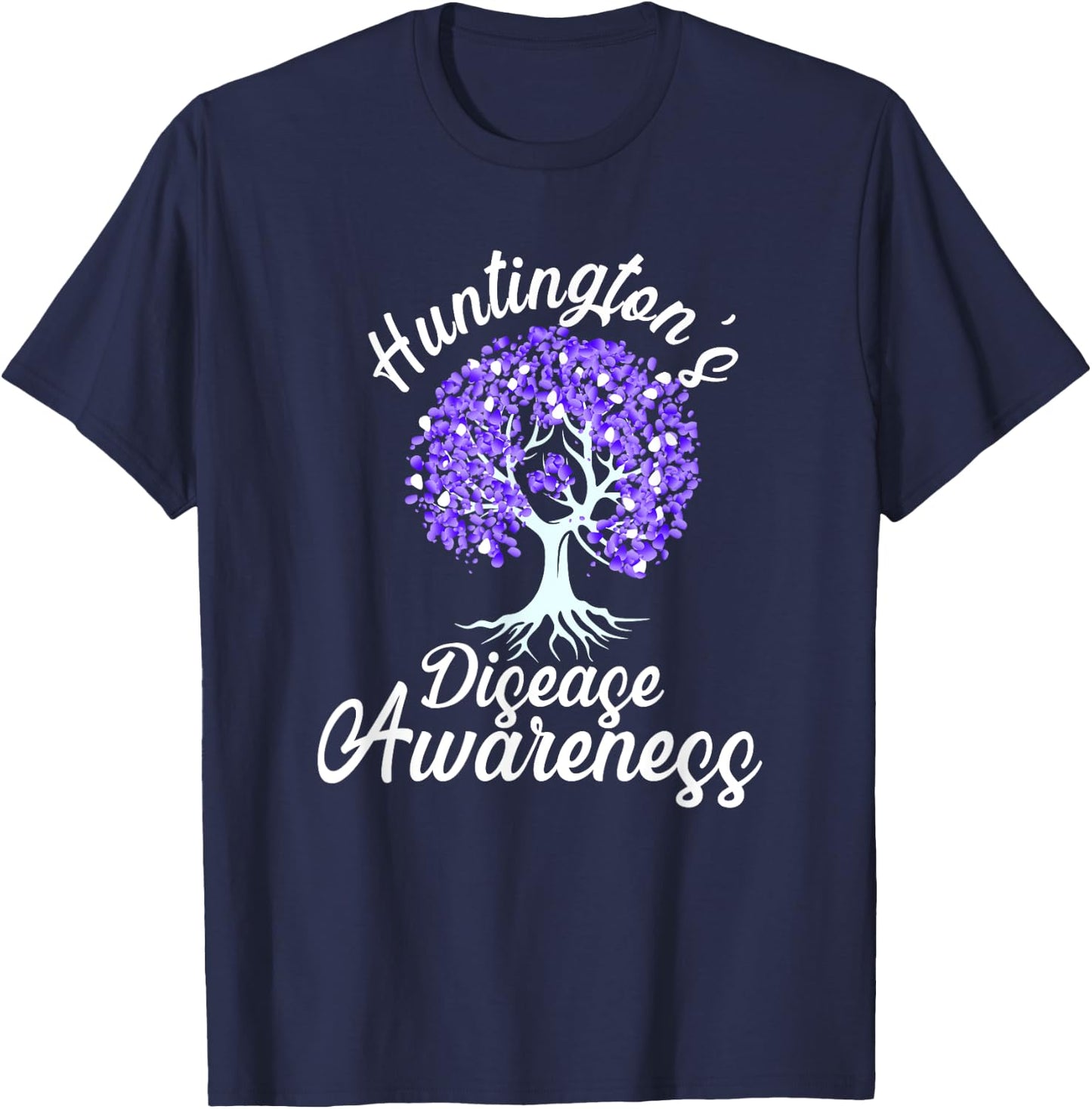 Huntingtons Disease Awareness Warrior Tree Hop T-Shirt - T-Shirt | Navy