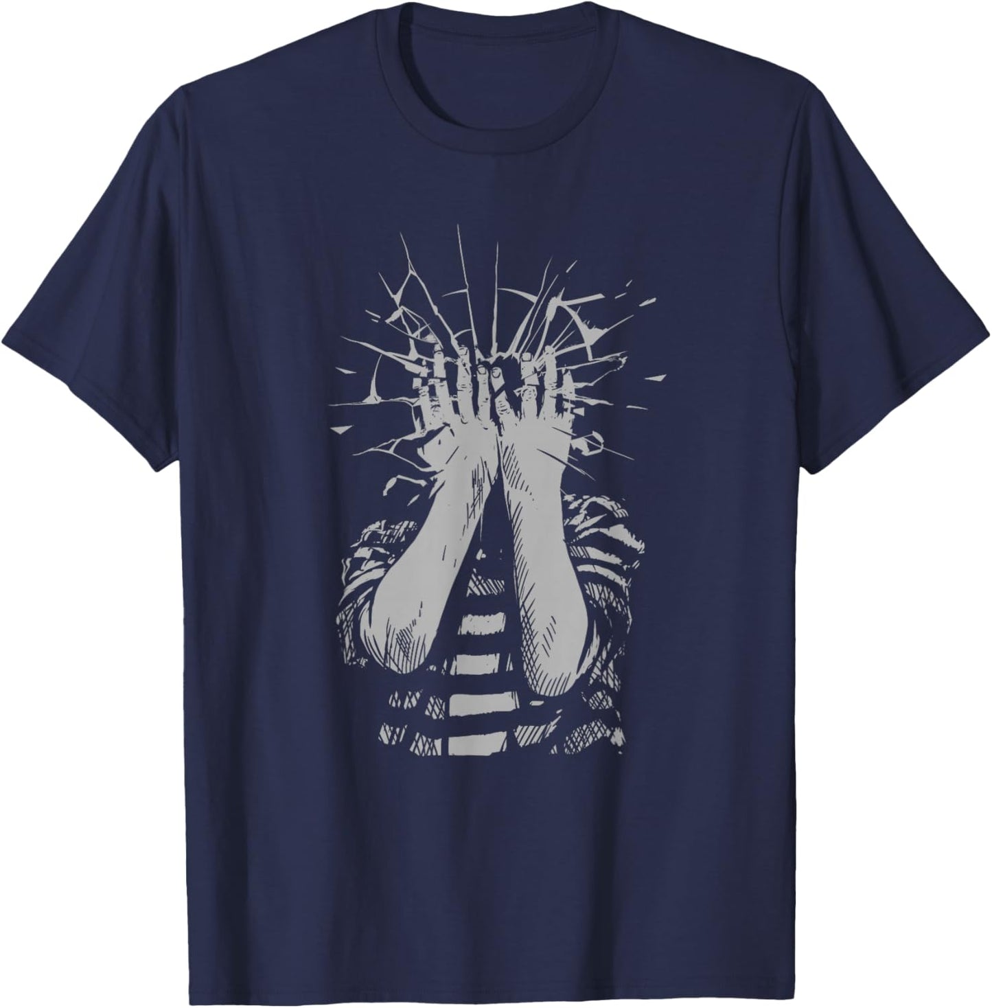 Shattered Emotions Emo Sad Depressing Broken Heart Break Up T-Shirt - T-Shirt | Navy