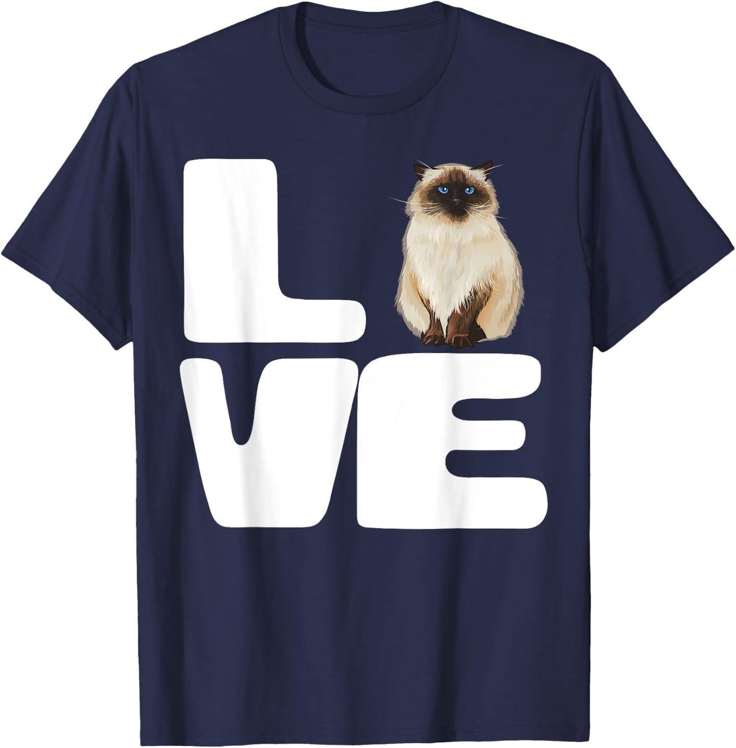 I Love My Himalayan Cat Lover Gift Men Women T-Shirt - T-Shirt | Navy