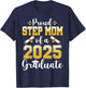 Proud Step Mom of a Class Of 2025 Graduate Senior Graduation T-Shirt - T-Shirt | Navy