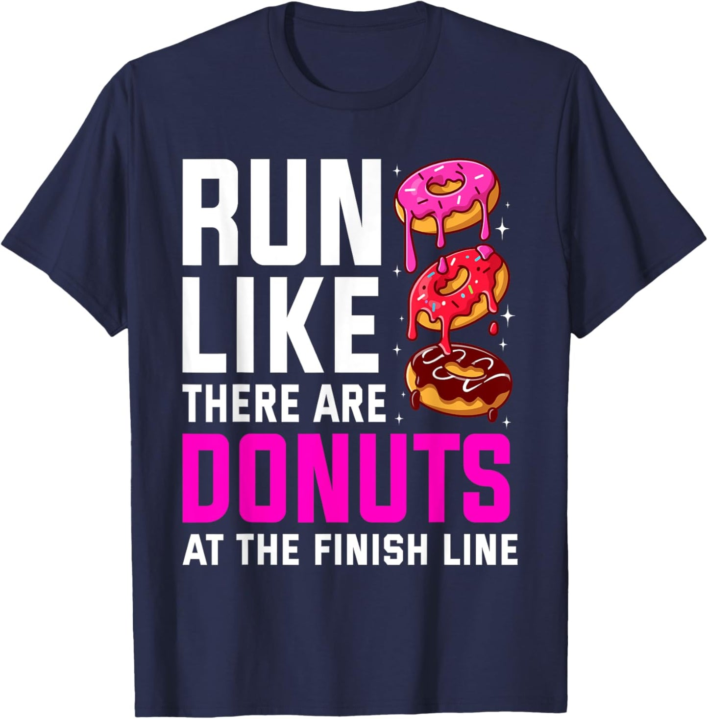Funny Running Women Donut Finish Line Marathon T-Shirt - T-Shirt | Navy