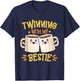 Friends Matching Matching Twin Twinning Bestie Coffee T-Shirt - T-Shirt | Navy