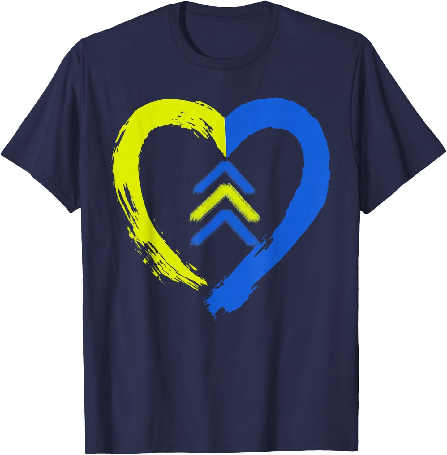 3 Arrows Heart Love Down Syndrome Awareness T-Shirt - T-Shirt | Navy