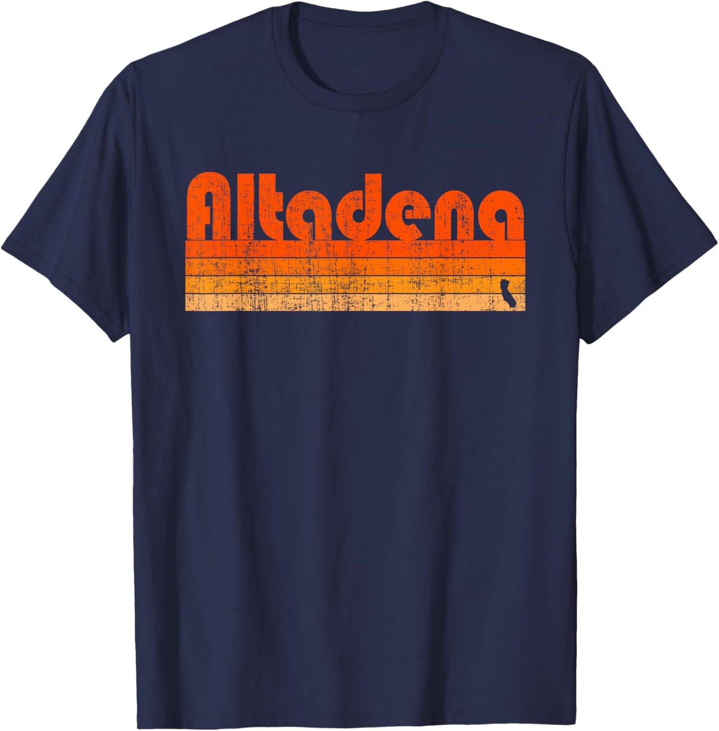 Altadena, California Retro 80s Style T-Shirt - T-Shirt | Navy