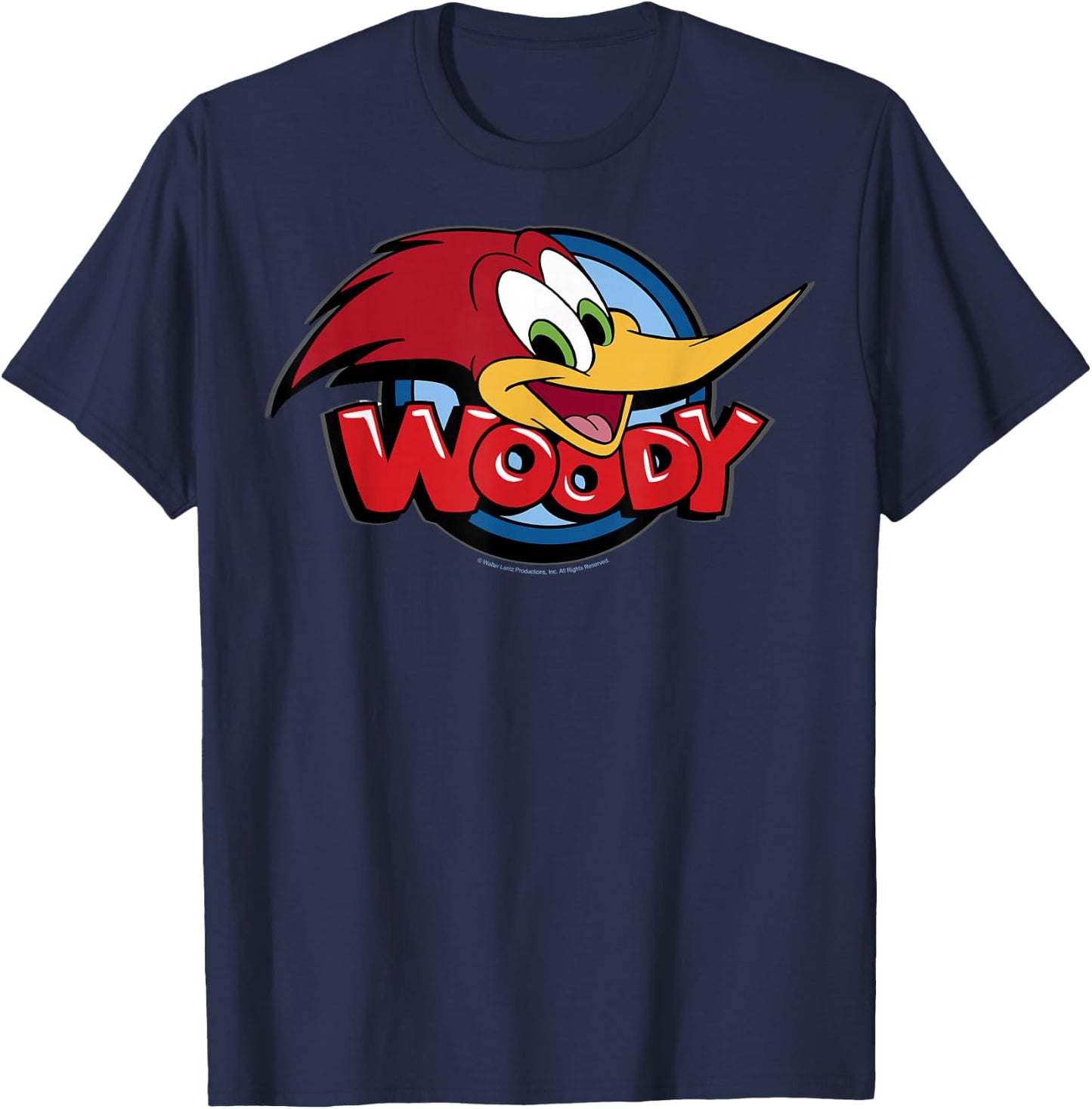 Woody Woodpecker Large Face Logo T-Shirt - T-Shirt | Navy