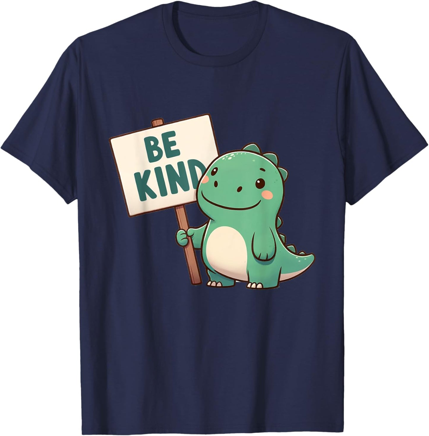 Be Kind Teacher Anti-Bullying Dino Kindness Women Men Boys T-Shirt - T-Shirt | Navy