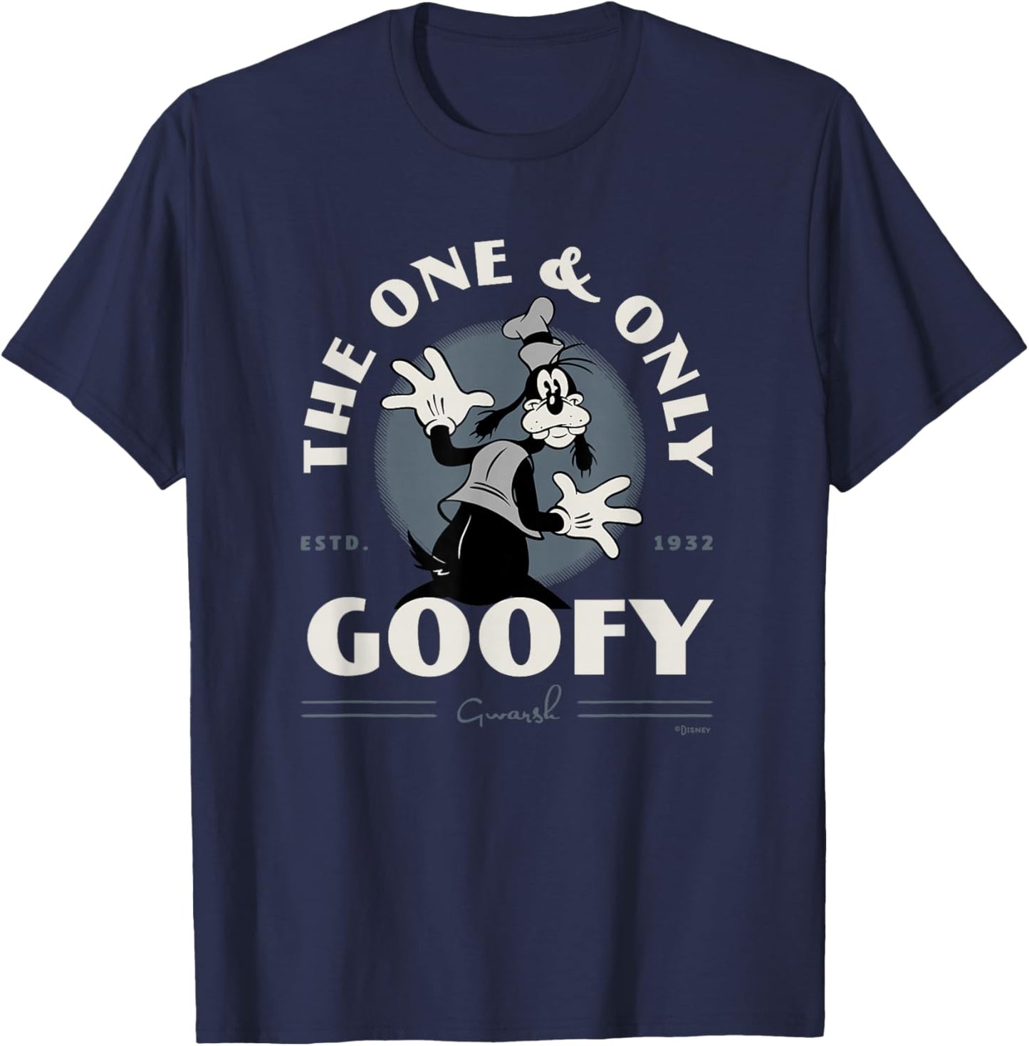 Disney 100 The One & Only Goofy Gwarsh Est 1932 Vintage D100 Small T-Shirt - T-Shirt | Navy