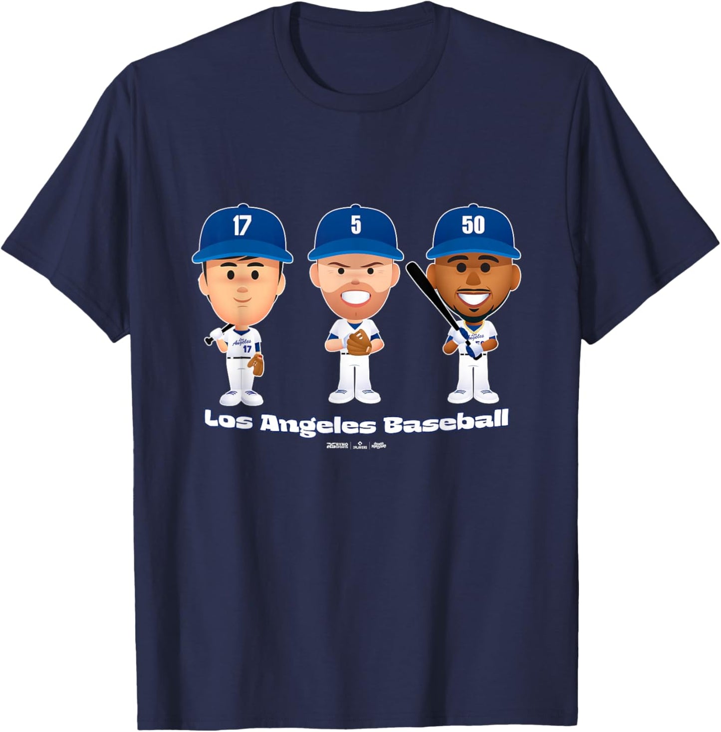 Los Angeles Baseball Players Body Trio MLBPA T-Shirt - T-Shirt | Navy