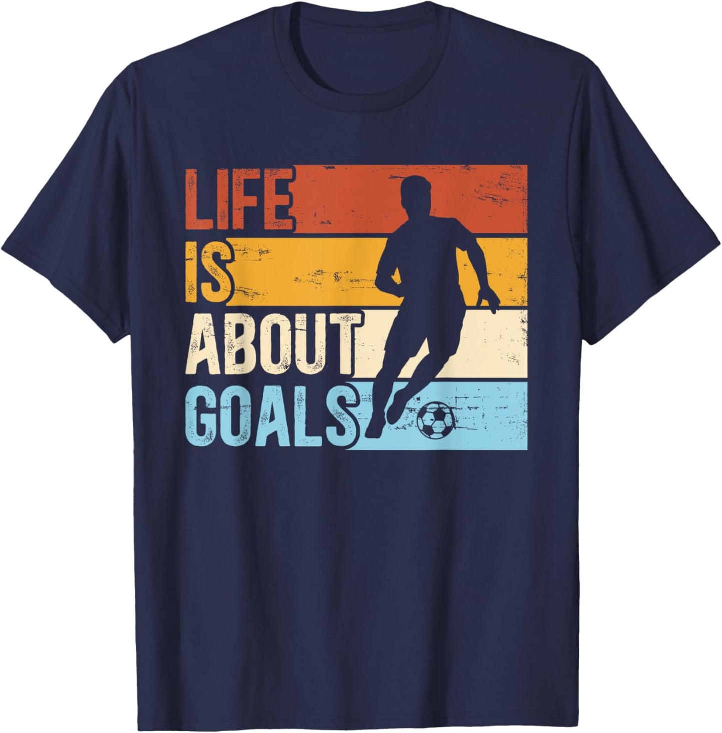 Soccer Funny Life Is About Goals Boys T-Shirt - T-Shirt | Navy