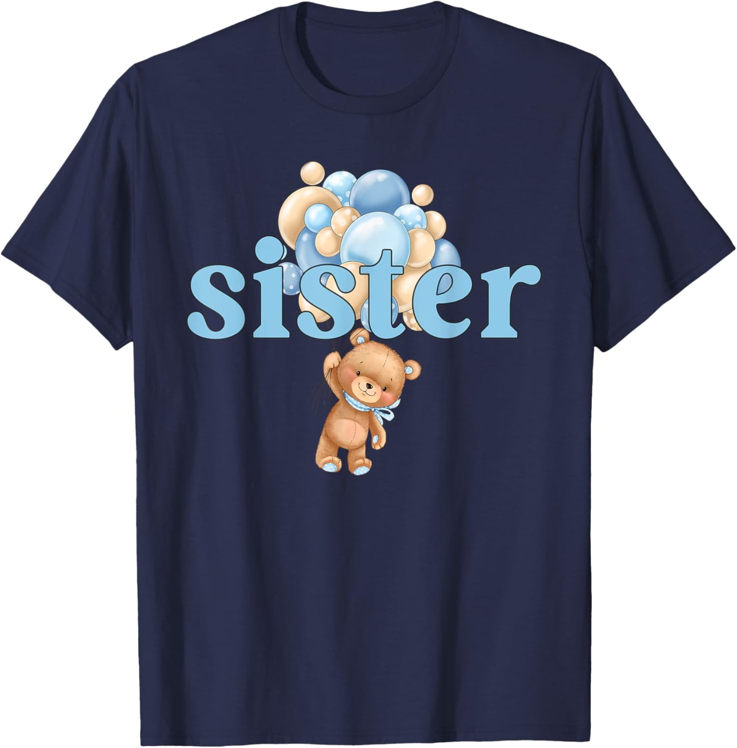 Sister Teddy Bear 1st Birthday Boy Family Matching T-Shirt - T-Shirt | Navy