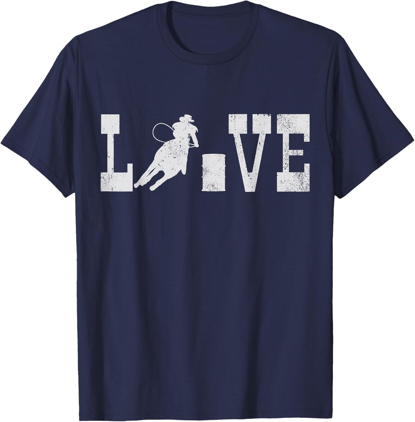 Barrel Racing Love Vintage Gift T-Shirt - T-Shirt | Navy