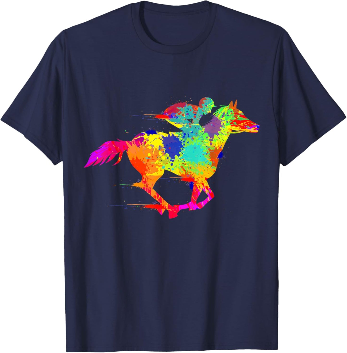 Horse Racing Derby Jockey Men T-Shirt - T-Shirt | Navy