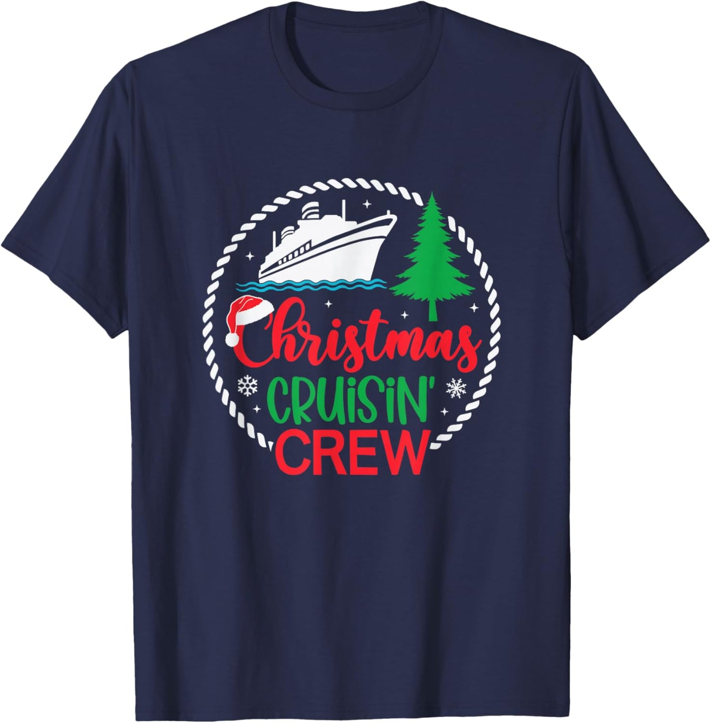 Christmas Cruise Squad Family Vacation Matching Family Funny T-Shirt - T-Shirt | Navy